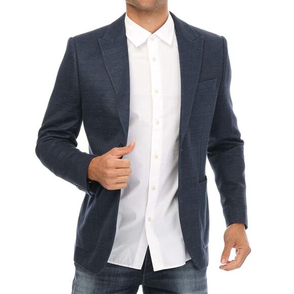 C0 NWT TED BAKER Keanuj Navy Slim Fit Jersey Sport Coat Jacket Blazer Sz 3 $475 - Picture 1 of 9